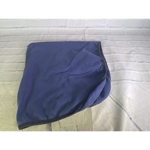 Maniere Baby Blanket Soft Knit Solid Blue Gray Trim Security Lovey